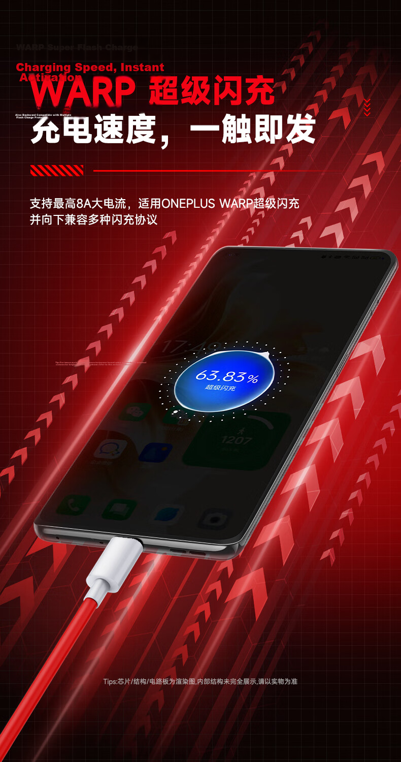 BIAZE 100W Fast Charging Cable, Compatible with OnePlus OPPO Zhenmei Realme, USB-A to Type-C Data Charging Cable, 10A 1.5m Extended Versio 3