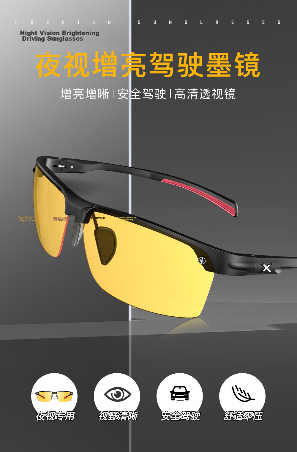 CAXMAN Day and Night Vision Sunglasses for Men, Night Driving Glasses with Enhanced Nighttime Road Brightening, Polarized Sunglasses for Drivers 22