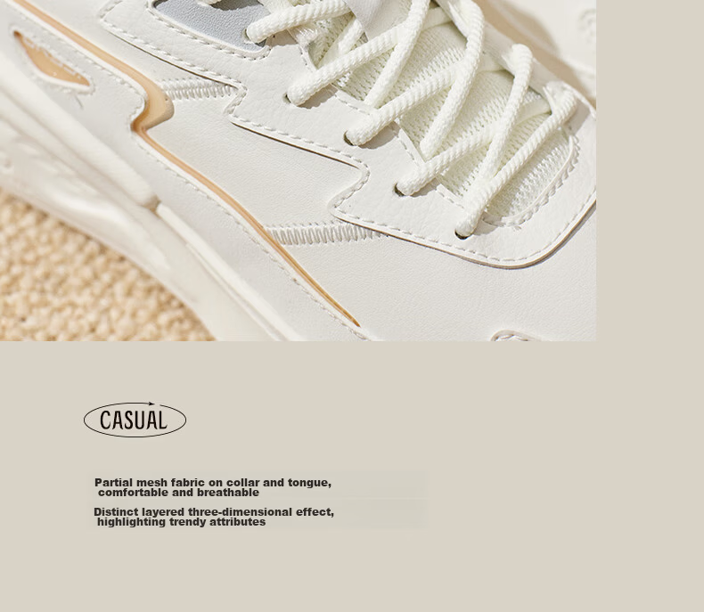 361° Women's Sports Shoes, Autumn Leather Upper, Commuter Water-Resistant, Thick-Soled Casual Running Shoes for Women, 682336712-5 14