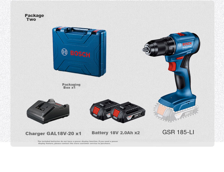 BOSCH 18V GSR 185-LI Cordless Lithium Battery Screwdriver Drill with 2.0Ah Battery x2 17