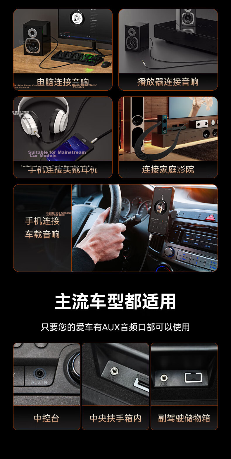 FIBBR 3.5mm Audio Cable AUX Silver-Plated Male to Male for Mobile Phone Headphones Car HIFI Audio Connection Cable 1.5m 10
