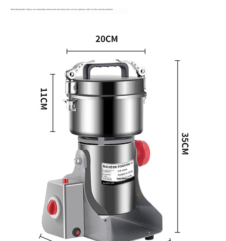 Baijie Stainless Steel Grinder Household Electric Powdering Machine Traditional Chinese Medicine Grinder BJ-800A 17