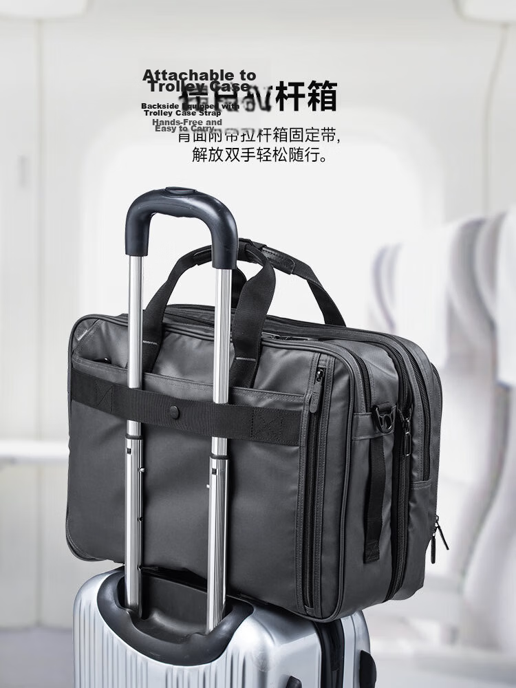 SANWA 15.6-Inch Large Capacity Laptop Bag, Handheld Water-Resistant Backpack, Multifunctional Shoulder Crossbody Bag, 28L 13