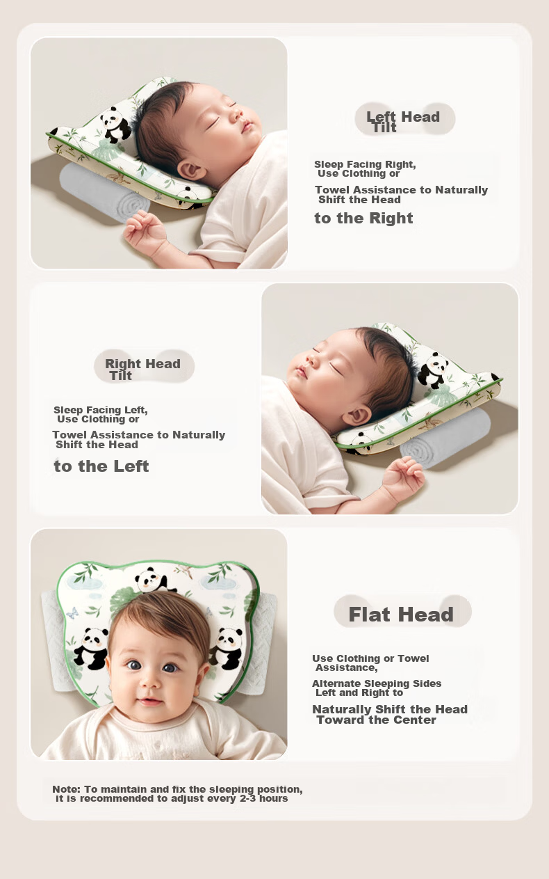 Ipoosi Baby Shaping Pillow Newborn Infant 0-3-6 Months Plus Head Support All-Season Breathable Silicone Pillow 14