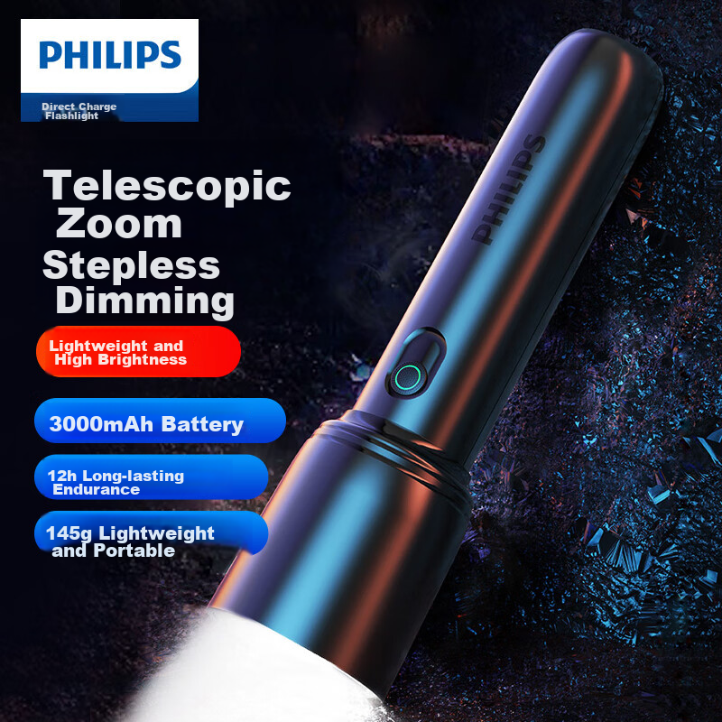 PHILIPS Flashlight High Brightness Long Battery Life Home Outdoor Zoom Camping Light Emergency SFL1403/93