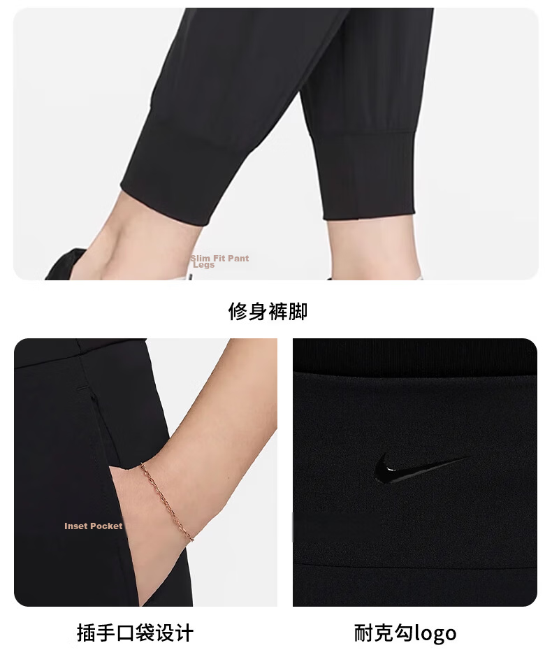 NIKE Women's Sports Pants, Spring And Summer Woven Joggers, Casual Pants HJ1051-013 Black Gray M 5