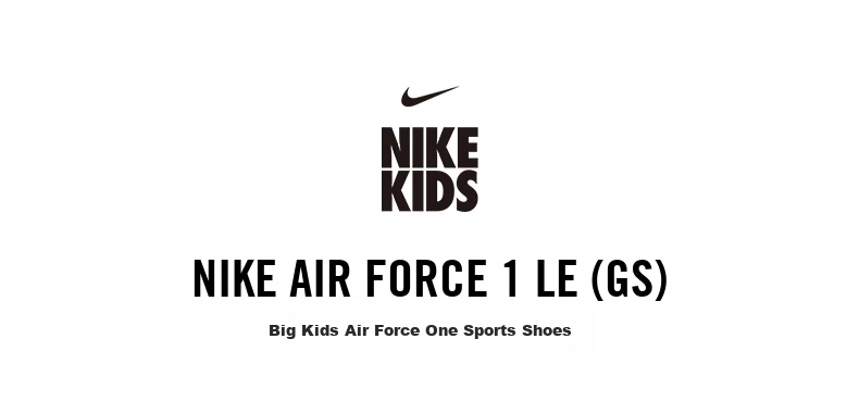 NIKE AIR FORCE 1(GS) Kids' Shoes, Women's Shoes, White Sneakers, DH2920-111, Size 37.5 1