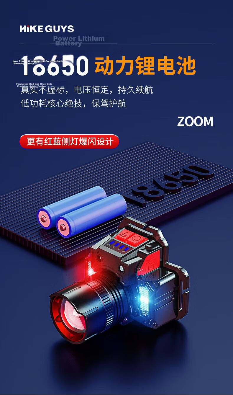 XIAOYEREN High-Intensity Headlamp, Head-Mounted, Outdoor, Long Battery Life, for Fishing, Beach Combing, Hiking, Super Bright, Rechargeable, Construction Site, Small Lighting Lamp 8