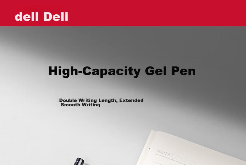 Deli Large Capacity Full Needle Tube Gel Pen 0.5mm Black 12pcs/Box DL-A116 Student Supplies 1