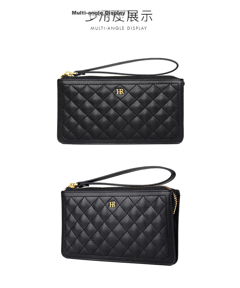 HRHR Women's Long Wallet Quilted Zipper Clutch Gift Box Set Valentine's Day Gift 11