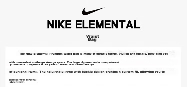 NIKE Unisex Waist Bag Shoulder Crossbody Chest Casual Bag DN2556-010 Black 1