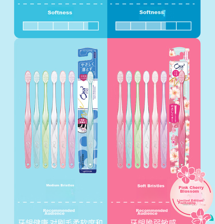 Ora2 Toothbrush (Medium Bristles, 10 Pack) Small Brush Head Deep Cleaning Random Color Selection 8