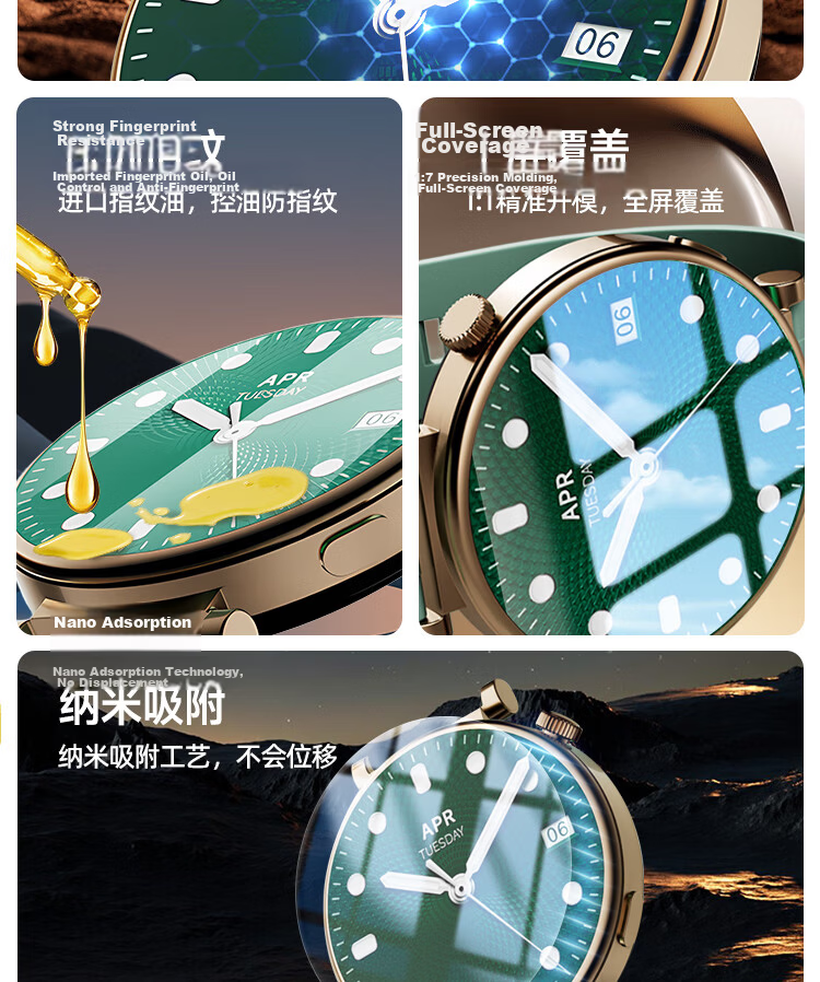 Moho [Dust-Free Chamber 1 Piece] Tempered Glass Screen Protector for Huawei WATCH GT4 41MM, Scratch-Resistant, Drop-Proof, Wear-Resistant Full Coverage HD Watch Screen Protector 4