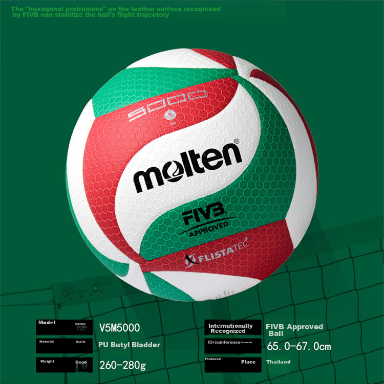 Molten Volleyball No. 5 for Students' Middle School Entrance Exam, PU Material V5M4500, Suitable for China Volleyball Association Competitions And Training Balls 3