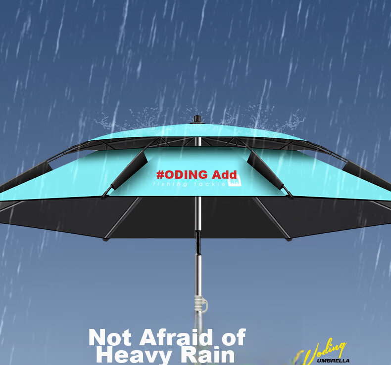 Woding Fishing Umbrella Full Stainless Steel Pole Sunshade Reinforced Thickened 10-Layer Stormproof Fishing Umbrella Camping Outdoor Beach Umbrella 15