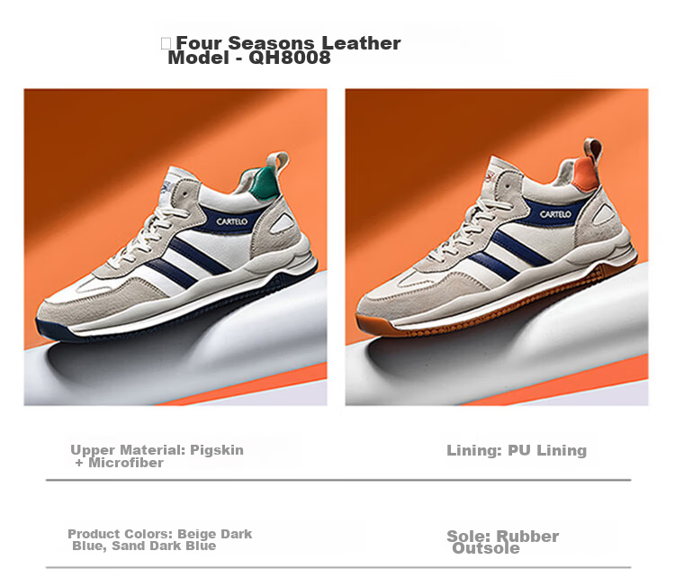 CARTELO Men's Shoes, Casual Sports, Autumn And Winter 2026 New Style, Jogging, Outdoor Hiking, Commuting, Travel, Versatile Sneakers 4