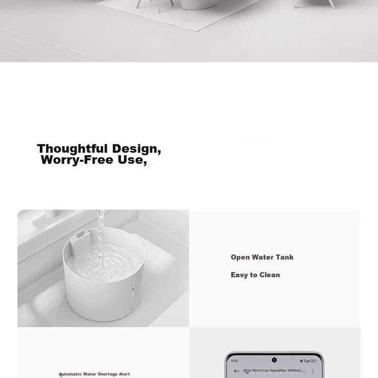 Mijia Xiaomi (MI) Mist-Free Humidifier 3-800, Quiet Home Bedroom Office 6L Large Capacity, 800ml/h Fast Humidification CJSJSQ04ZMZ Gift Moisturizing for Wome 19