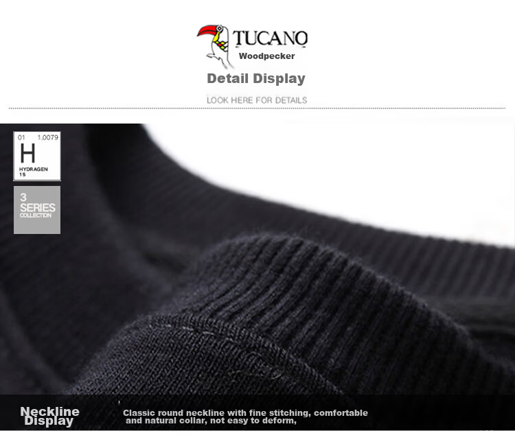 TUCANO Sweatshirt, Men's Trendy Loose Round Neck Long-Sleeve T-Shirt, Base Layer, Student Fashion Casual Pullover Top, Men's Clothing 27