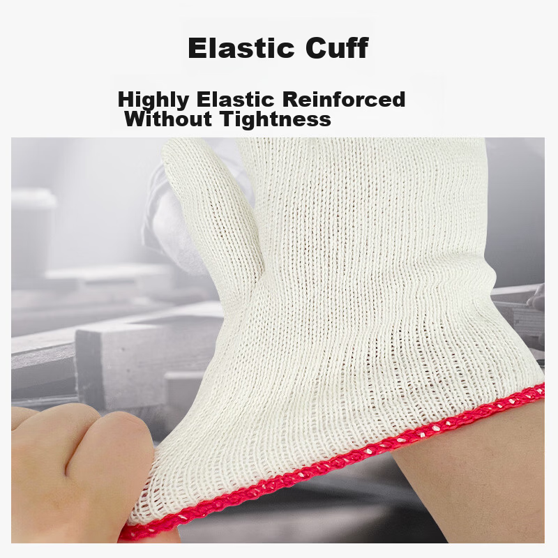 Huixiang Cotton Thread Work Gloves 600g/Pack 600 Pairs Durable Anti-Slip Construction Work Gloves Warm Reinforced Edges 3
