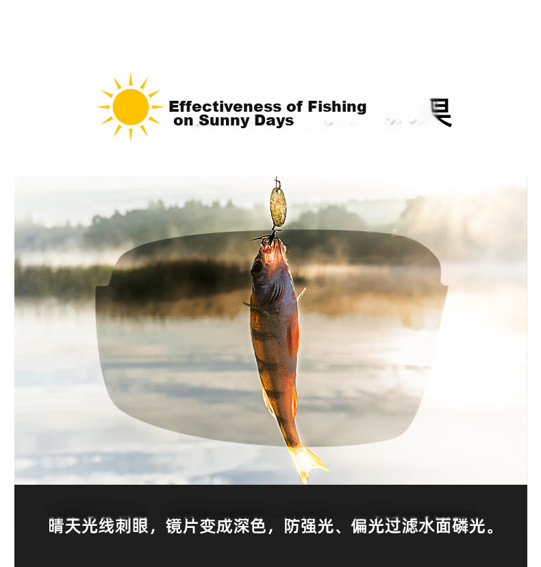 CAPONI Photochromic Polarized Fishing Sunglasses for Men, Day and Night Use, Anti-Glare Driving Sunglasses 9