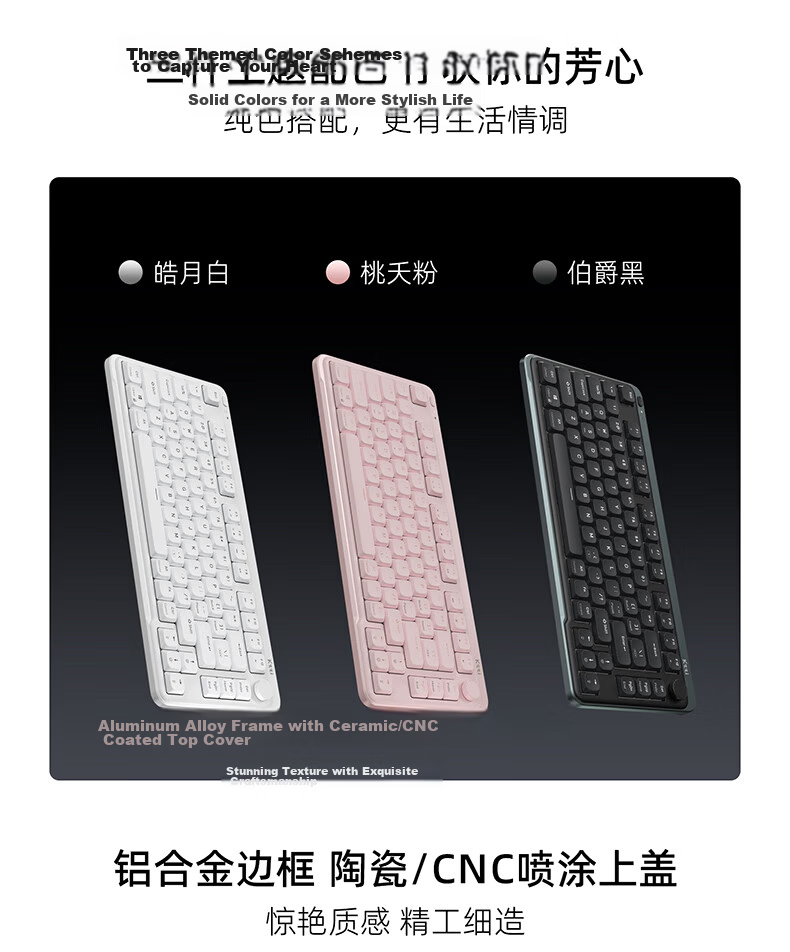 KZZI i98 Low-Profile Three-Mode Mechanical Keyboard 100 Keys Office Lightweight Portable Hot-Swappable Apple iPad Keyboard Long Battery Life Meteor Gray RGB Blueberry Silent Switch MINI 3