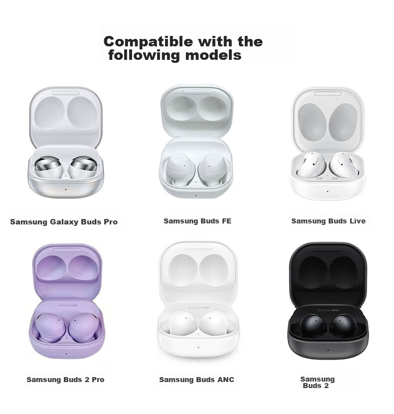 KMaxAI Protective Case for Samsung Galaxy Buds 2 Pro/ANC True Wireless Earphones, Compatible with Buds Live/FE Pure Color, with Hook, Glossy Hard Shell, Transparent 3