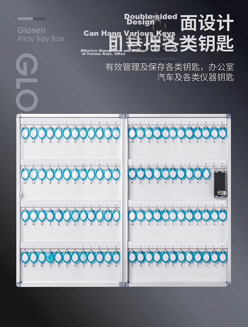 Jinlongxing Mobile Phone Storage Cabinet, Workshop Phone Locker, School Student Office Meeting Storage Box, Aluminum Alloy with Lock, 60 Slots 10