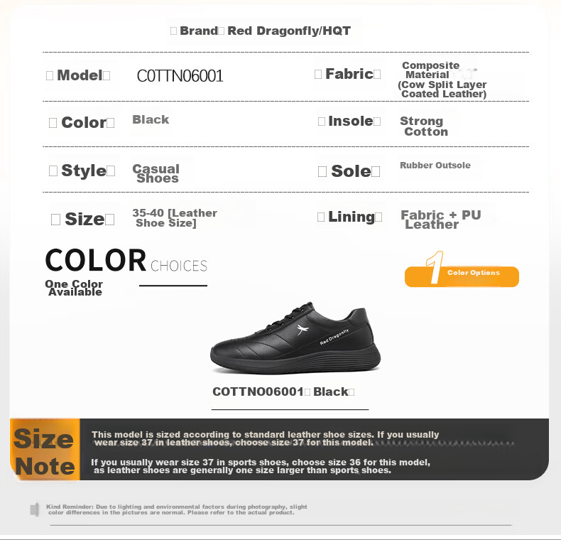 RED DRAGONFLY Casual Shoes for Women, Comfortable Versatile Women's Shoes, Trendy Sports Sneakers, Korean-Style Black Shoes for Women, C0TTN06001 7