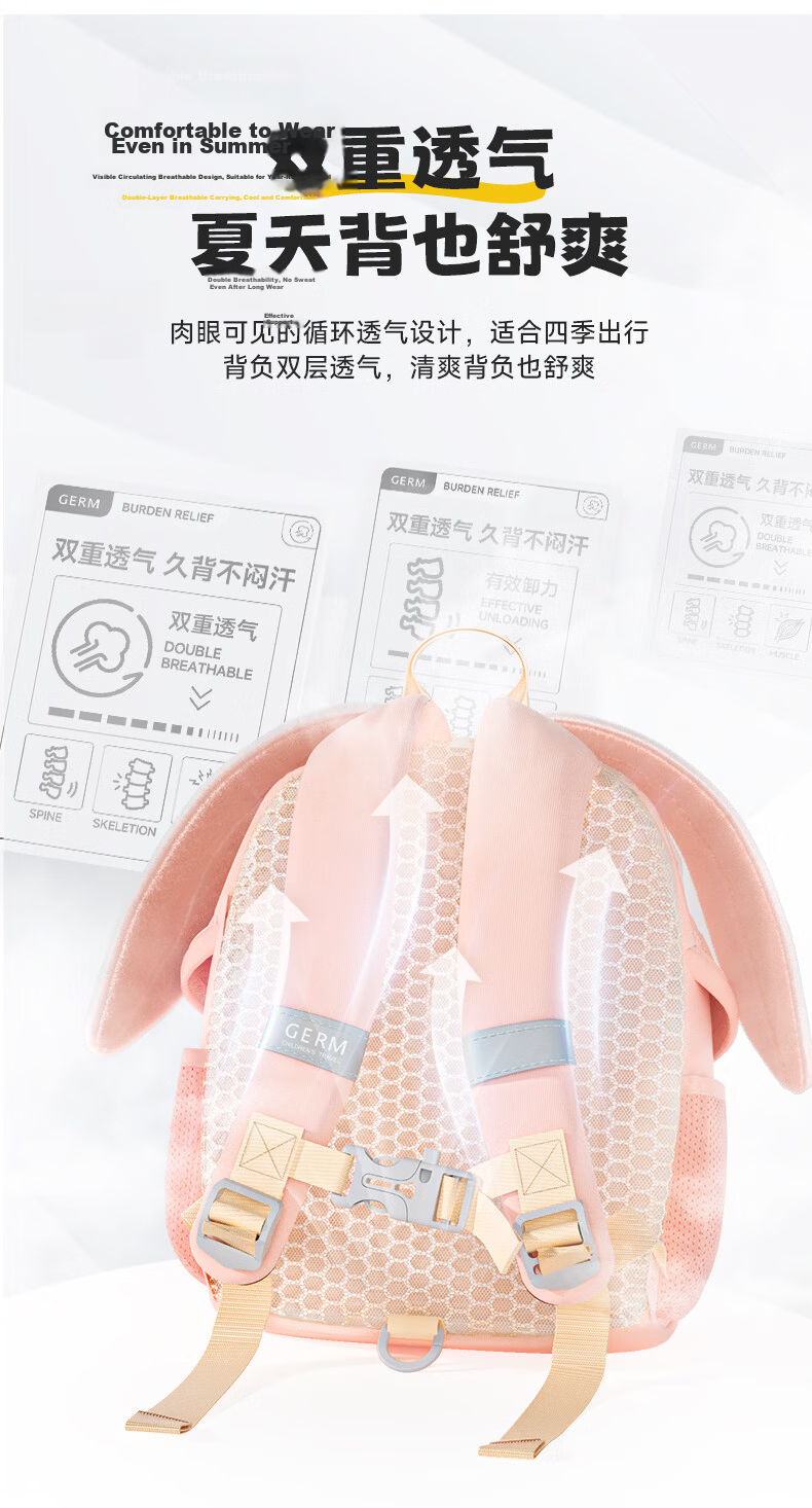 Germ Kids Backpack Kindergarten Lightweight Travel Girls Animal Mini Backpack Unicorn Corn 15