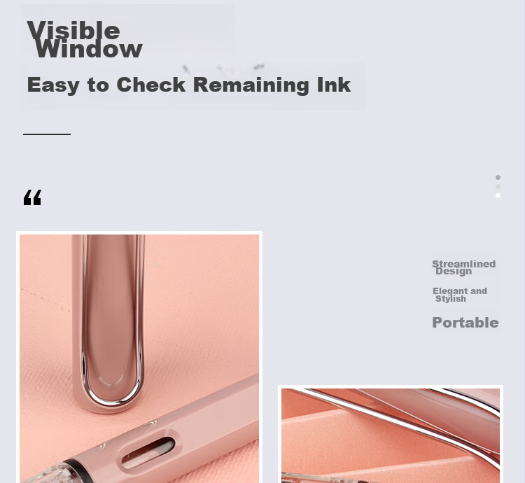 HERO Fountain Pen 359 Posture Correction EF Nib Thin and Thick Craft Student Calligraphy Pen with 6 Random Ink Cartridges Iridium Nib Signature Pen Morandi Deep Blue 6