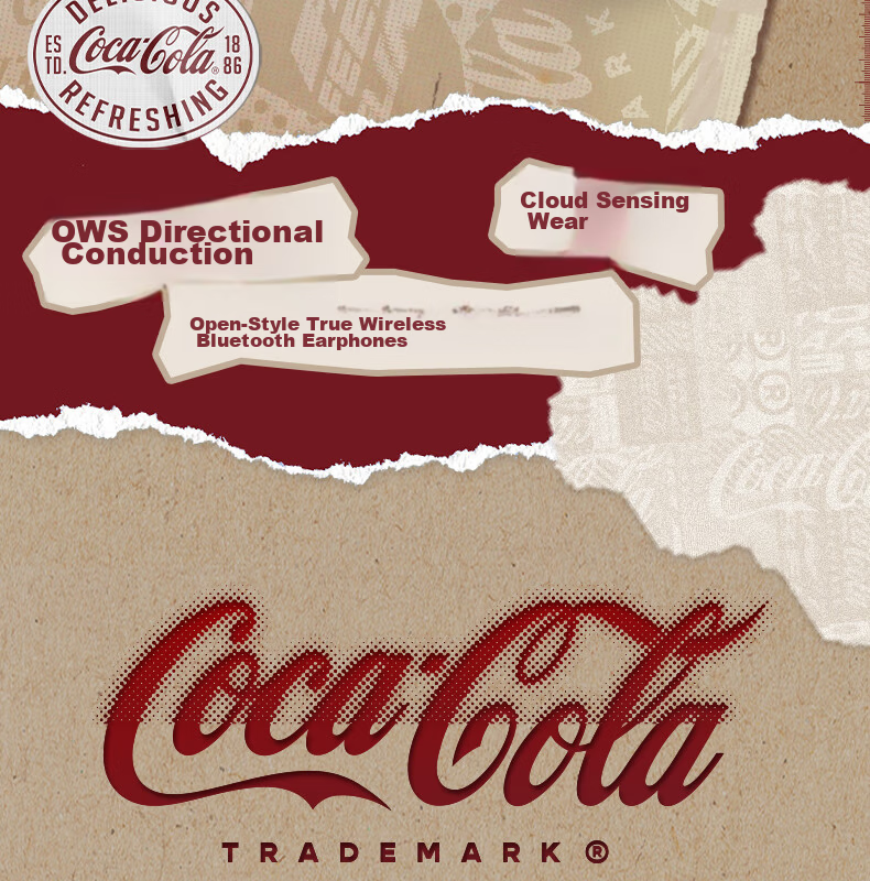 Coca-Cola [2026 Latest Model | Cloud Comfort] T32 Bluetooth Earhook Wireless Bone Conduction Open-Ear Sports Running Long Battery Life Headphones 2