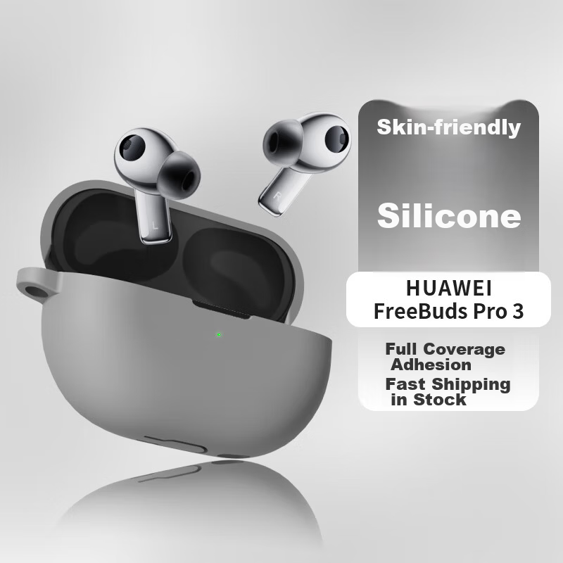 ESCASE Huawei FreeBuds Pro 3 Protective Case Bluetooth Earphone Storage Box Liquid Silicone Soft Shell Full Coverage Anti-drop Ultra-thin Protective Case i9 White