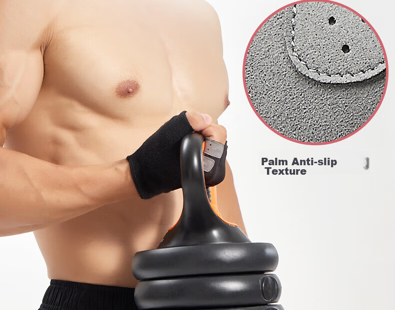 LI-NING Men's Fitness Gloves Half Finger Sports Cycling Pull-Up Bar Weightlifting Training Climbing Wear-Resistant Non-Slip 14