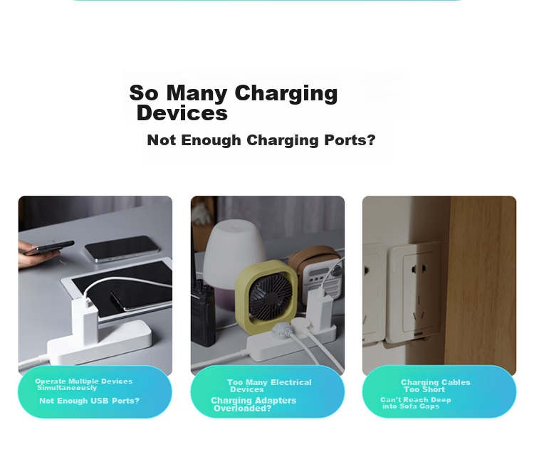 BULL USB+Type-C Fast Charging Adapter, 1.5 Meters Multi-Port Charging Box, PD20W Fast Charging Head, Suitable for Apple, Android Phones, Tablets, Smartwatches And More 3