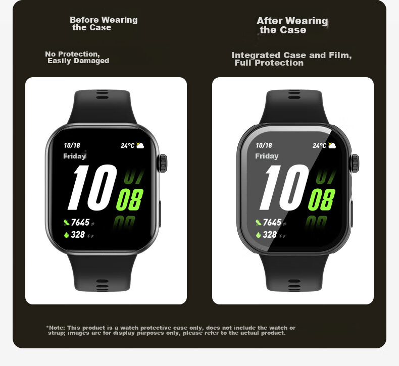KMaxAI Screen Protector and Hard Case Full Coverage Protective Shell for Honor Choice ROSSINI Smartwatch 2i, Anti-Scratch, Drop-Proof, Anti-Fingerprint Tempered Glass, Black 5