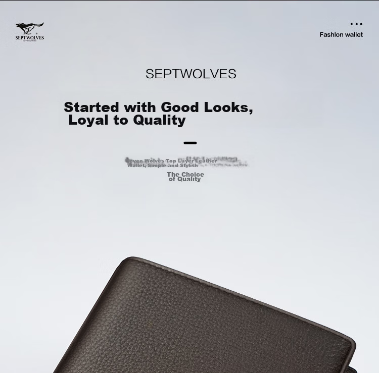 SEPTWOLVES Men's Wallet Genuine Leather Short Card Holder Birthday Gift for Dad Boyfriend Husband Practical Anniversary Present 3