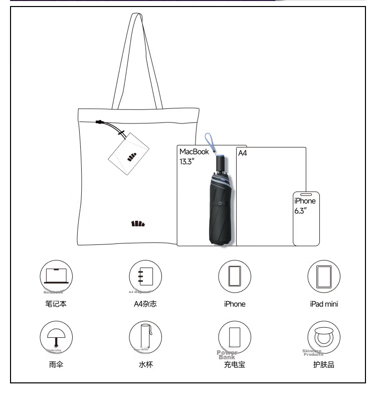 Beneunder Shoulder Bag, Women's Handbag with Foldable Pockets, Mini Tote Bag, Portable Travel Shopping Bag, Handbag GP155 6