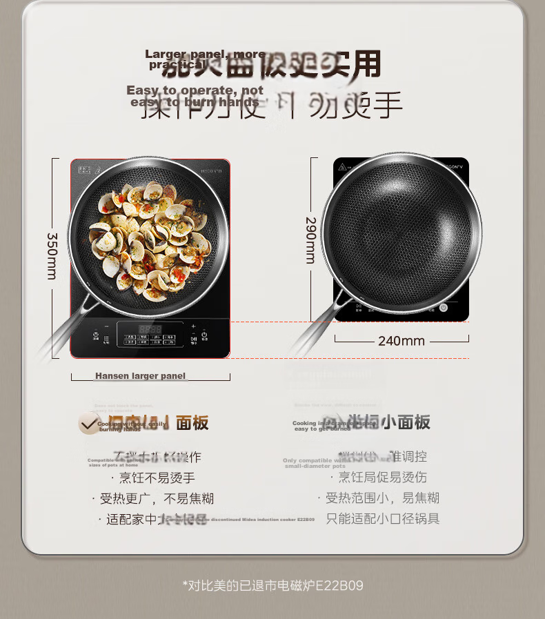 Midea Induction Cooker 2200W High Power Household Stove Durable Panel Eight-Level Firepower Slim Electric Cooktop Hot Pot C22-RT22E01 5