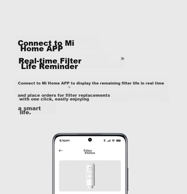 Mijia Xiaomi Water Purifier H Series 800G Reverse Osmosis Filter RO2, Efficient Tap Water Filtration, Imported Filter Material, Suitable for Xiaomi Water Purifier H1000G YM3013-800G 4