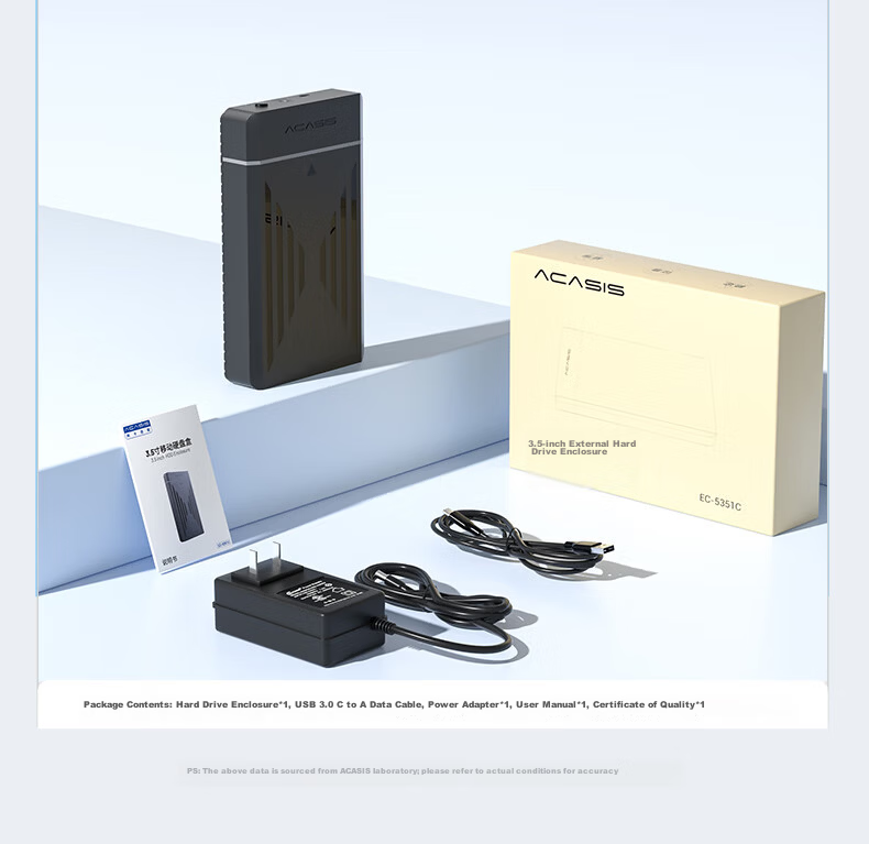 Acasis Type-C 3.1 External Hard Drive Enclosure 2.5/3.5 Inch SATA SSD HDD Case 6Gbps for PC Laptop 18