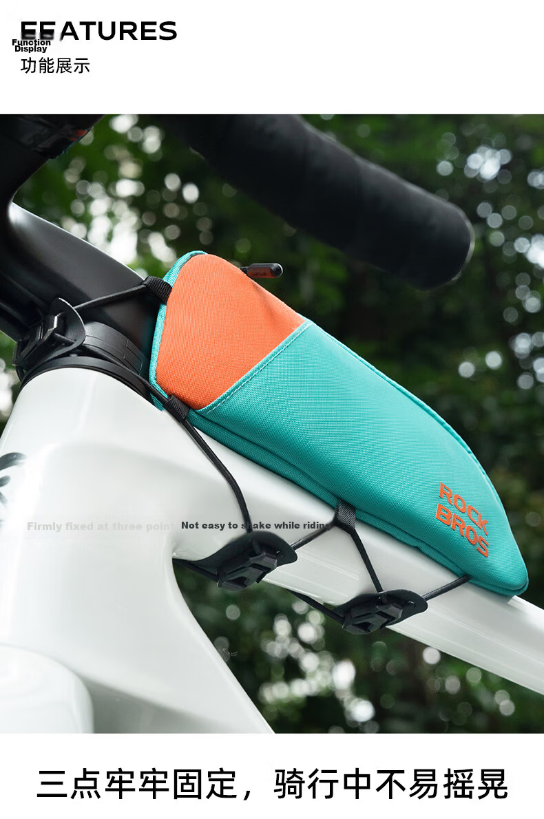 ROCKBROS Bicycle Bag Road Bike Front Frame Bag Top Tube Bag Saddle Bag Mountain Travel Cycling Gear Blue Orange 5