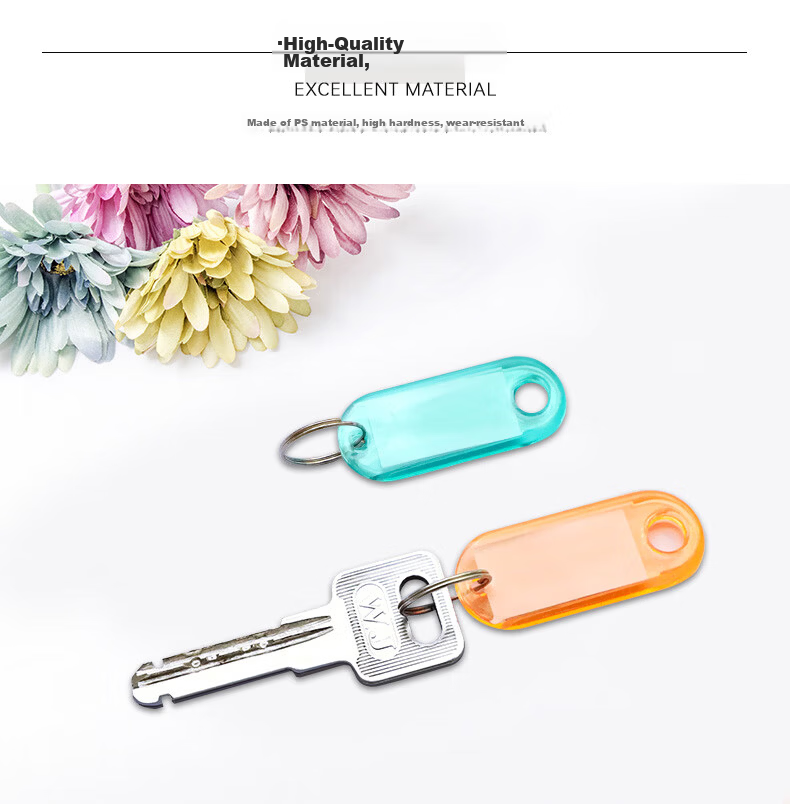 Befon Key Tag, Key Ring Classification Mark, Key Label Tag, Key Management 0092 Office Key Tag, Stationery Supplies, Transparent Color, 50 Pieces 3