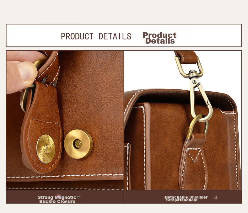 CWATCUN Kaden Single Shoulder Camera Bag Vintage Crossbody Handheld Handmade Commuter Bag for Mirrorless and DSLR Cameras 11