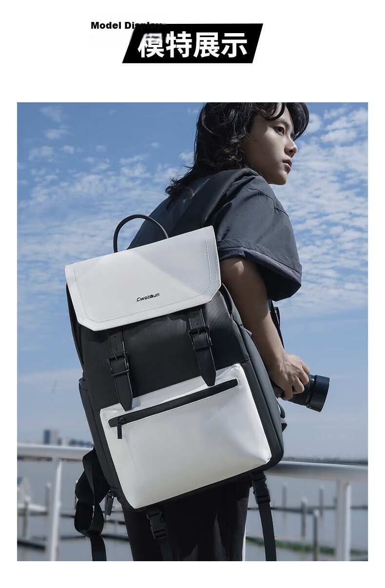 CWATCUN Kaden Camera Backpack Dual Shoulder Bag for Fujifilm Sony Canon DSLR Camera Photography Bag Casual Commuter Shockproof High-Quality Top and Bottom Compartments Unisex 12