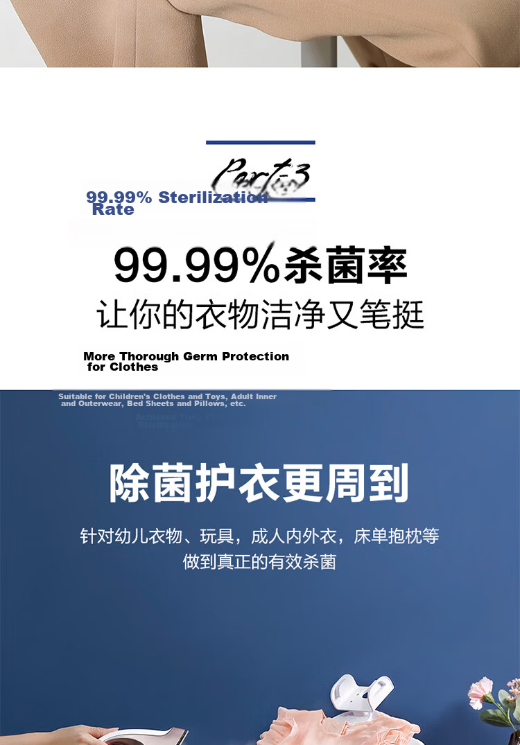 Haier Vertical Garment Steamer 35g Steam Output 2.4L Water Tank Dual Rod Handheld Iron High Power Steamer HY-GSS2408G 14