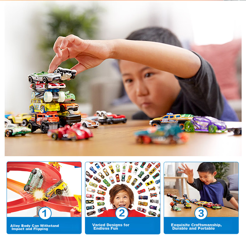HOT WHEELS (Random Style Delivery), Birthday Gift Racing Car, Hot Traffic Combination, Five-Piece Set, 1806 2