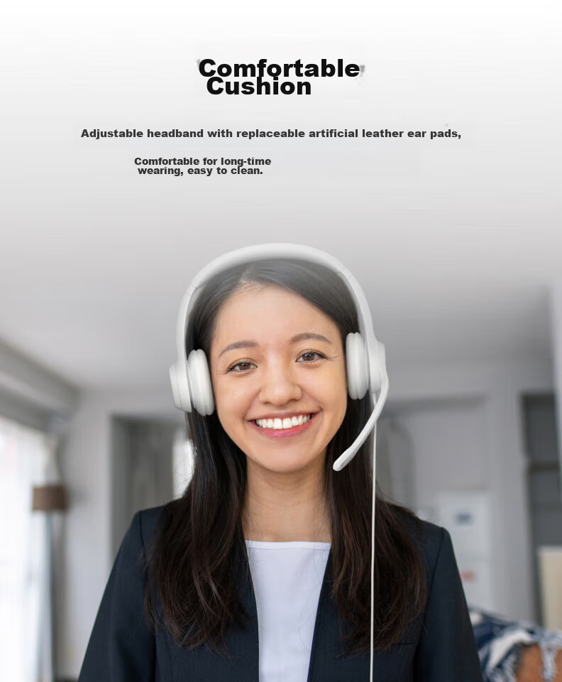 Logitech H390 [Enterprise-Grade] Wired Headset with Microphone, USB Headphones, Over-Ear Stereo Noise-Cancelling Headset for Laptop Office Use, Zhu Yu Pink, Upgraded Versio 4
