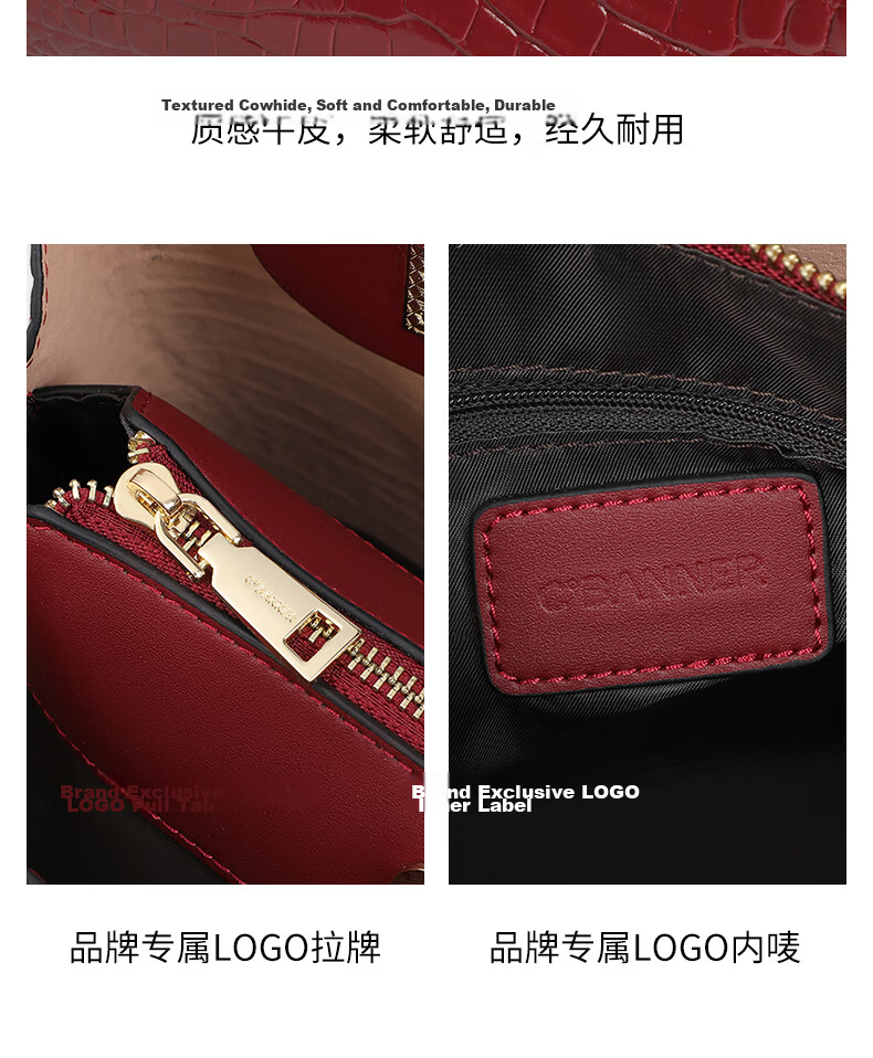 C.BANNER Genuine Leather Women's Handbag Crossbody Large Capacity Tote Bridal Wedding Bag Birthday Gift Premium Feel for Girlfriend Wife 8