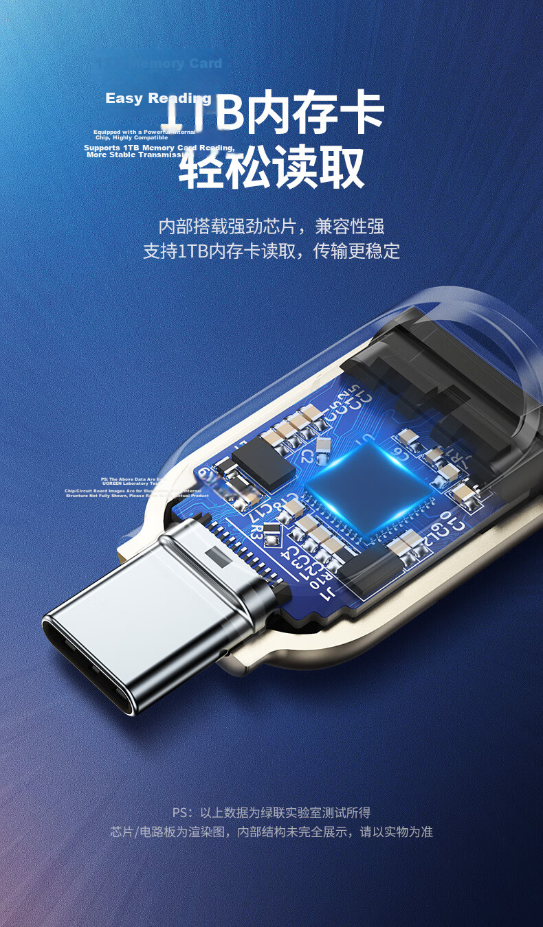 UGREEN Type-C to TF Card Reader USB-C Adapter for Apple iPhone 16/15, Computers, Tablets USB 3.0 High-Speed Micro SD Mini Card Reader Converter 5
