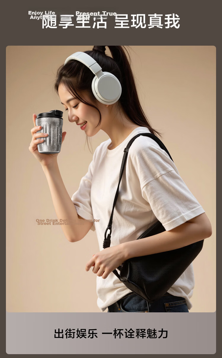 JD Original Insulated Mug Coffee Cup Portable Travel Water Bottle Practical Cup for Men And Women Silver Gray 360ml 11